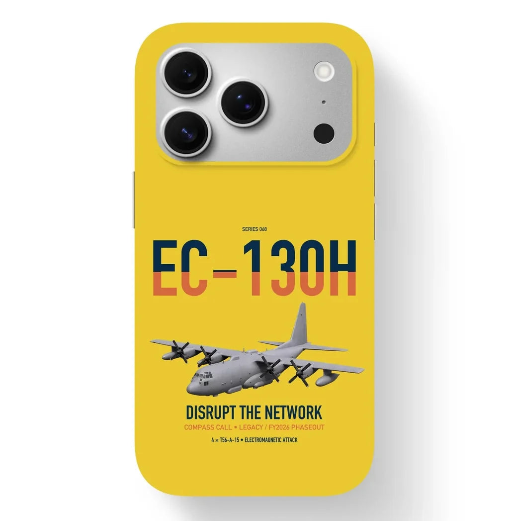 EC-130H Compass Call design on yellow magsafe iphone case, for iPhone 17 Pro