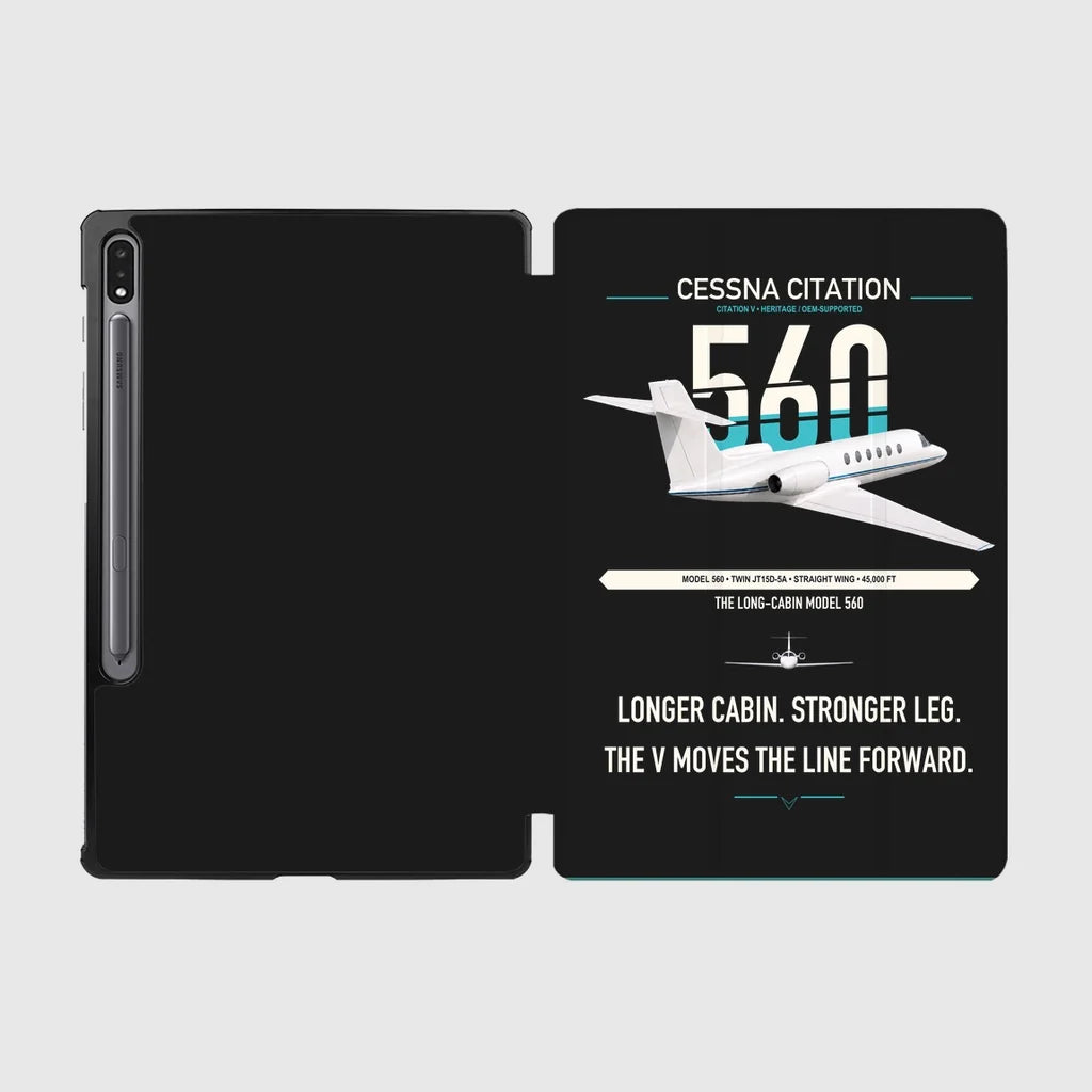Cessna Citation 560 - Citation V design on black samsung tablet tablet case