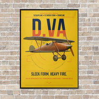 Thumbnail for Albatros D.Va vertical canvas print - framed - yellow background