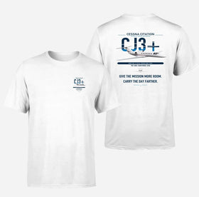 Double-Side Printing — Cessna Citation CJ3+ Double-Side T-Shirt