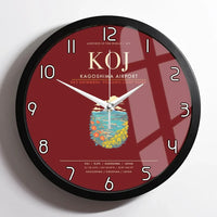 Thumbnail for Kagoshima Airport KOJ Wall-Clock Framed - Dark Red
