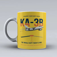 Thumbnail for KA-3B Skywarrior design on yellow ceramic mug, double-side print