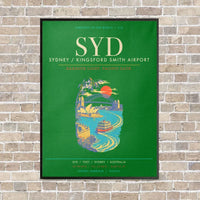 Thumbnail for Sydney Kingsford Smith Airport SYD - Canvas Framed - Green