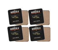 Thumbnail for Denel Rooivalk Mk 1F design on black 4 pieces set coaster