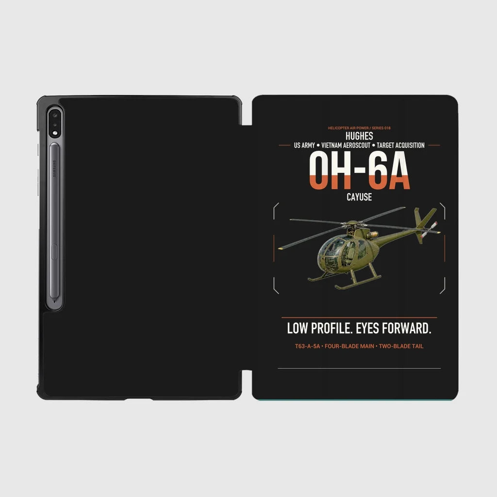 Hughes OH-6A Cayuse design on black samsung tablet tablet case
