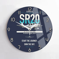 Thumbnail for Cirrus SR20 design on navy blue no frame wall clock