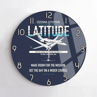 Thumbnail for Cessna Citation Latitude design on navy blue no frame wall clock