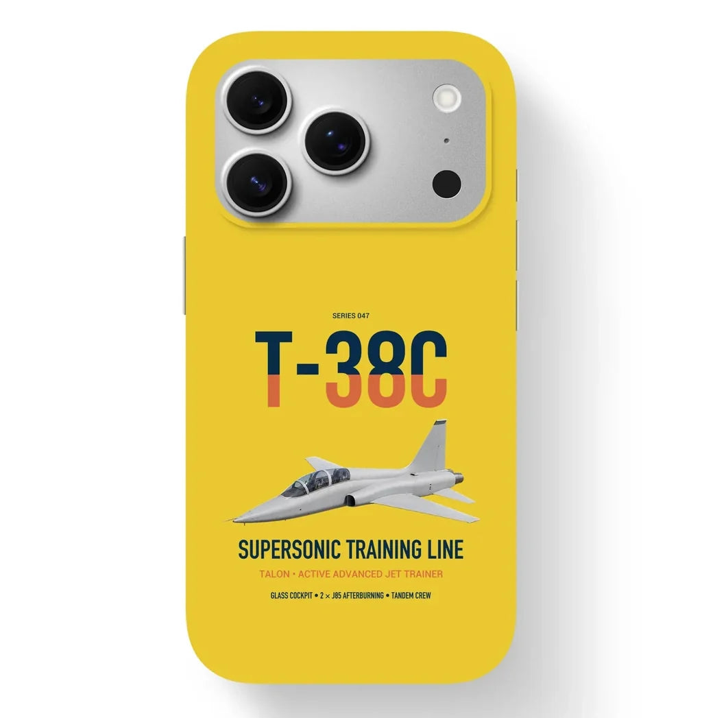 T-38C Talon design on yellow magsafe iphone case, for iPhone 17 Pro