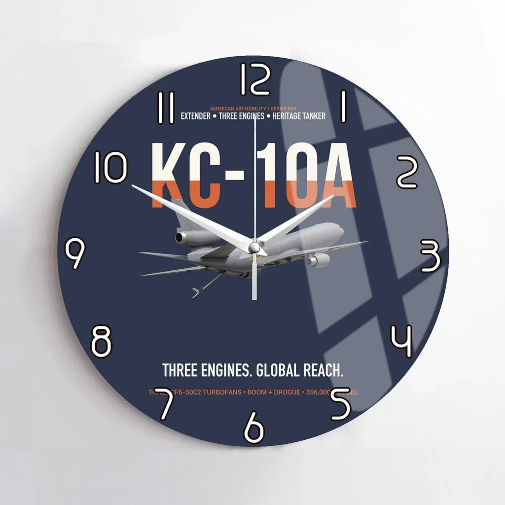 KC-10A EXTENDER design on navy blue no frame wall clock