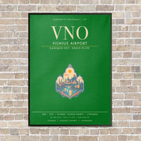 Thumbnail for Vilnius Airport VNO - Canvas Framed - Green