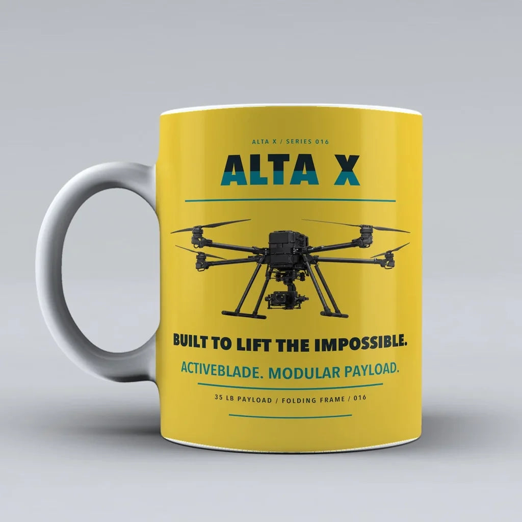 Alta X Mug design on yellow freefly