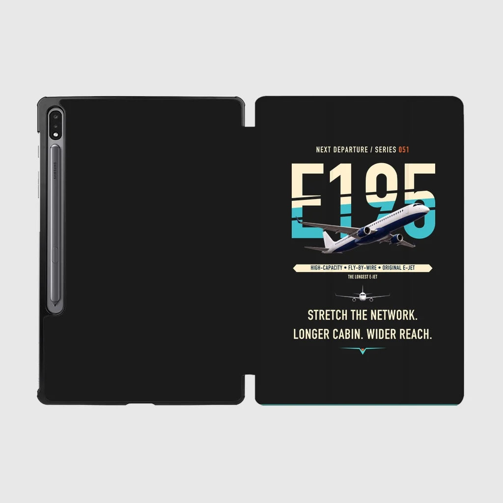 Embraer E195 design on black samsung tablet tablet case