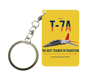 Thumbnail for T-7A Red Hawk design on yellow designed key chain, double-side print