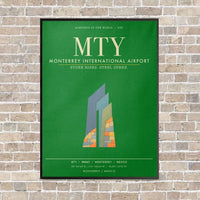 Thumbnail for Monterrey International Airport MTY - Canvas Framed - Green