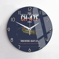 Thumbnail for Boeing CH-47F Chinook design on navy blue no frame wall clock