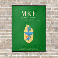 Thumbnail for Milwaukee Mitchell International Airport MKE - Canvas Framed - Green