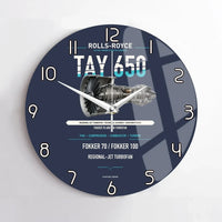 Thumbnail for TAY 650 design on navy blue no frame wall clock