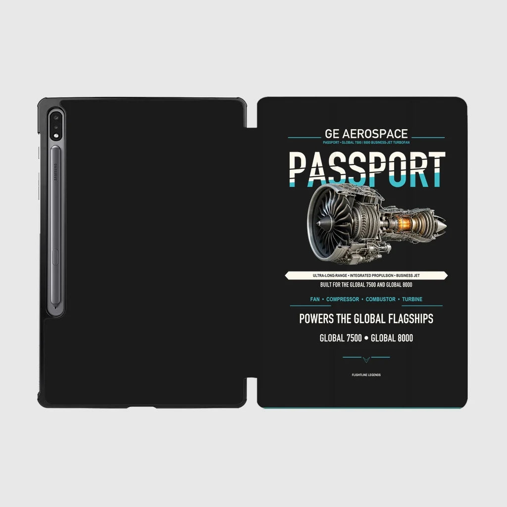 PASSPORT design on black samsung tablet tablet case