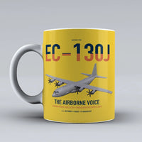 Thumbnail for EC-130J Commando Solo III design on yellow ceramic mug, double-side print