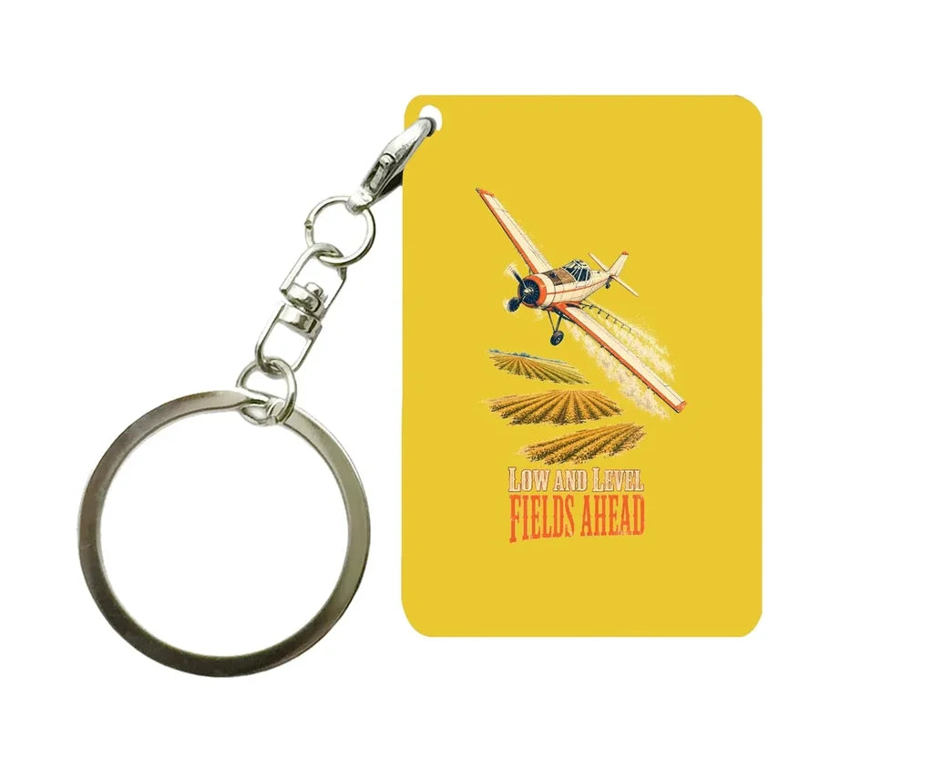 SIGNAL 587 - Low And Level Fields Ahead - Key Chain design on yellow key chain
