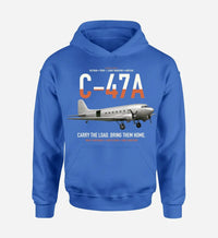 Thumbnail for C-47A Skytrain design on blue double-side hoodie, single-side print