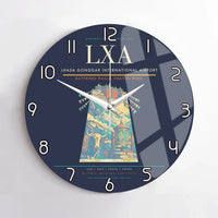 Thumbnail for Lhasa Gonggar International Airport (LXA) design on navy blue no frame wall clock