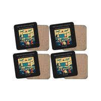 Thumbnail for The Last Piston Schedule - Designed Coasters design on black 4-pieces-set