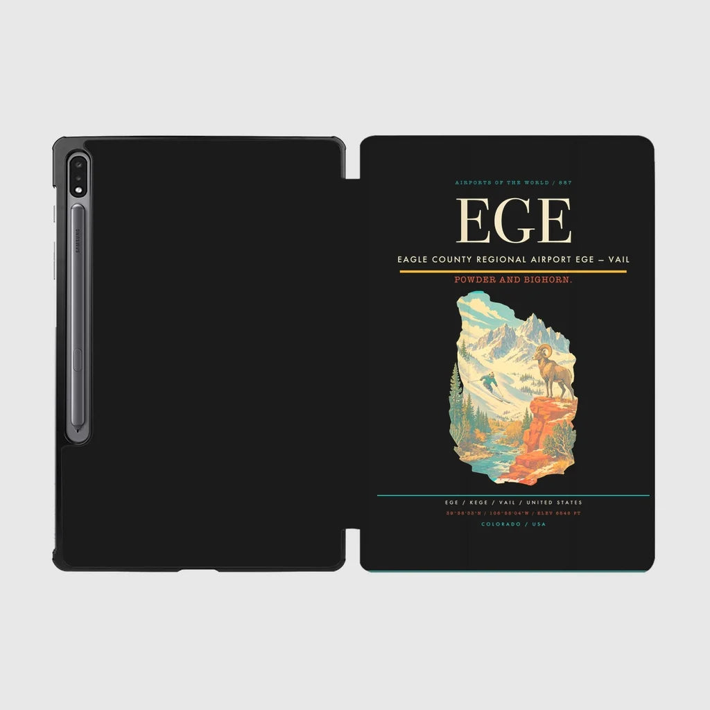 Eagle County Regional Airport (EGE) design on black samsung tablet tablet case