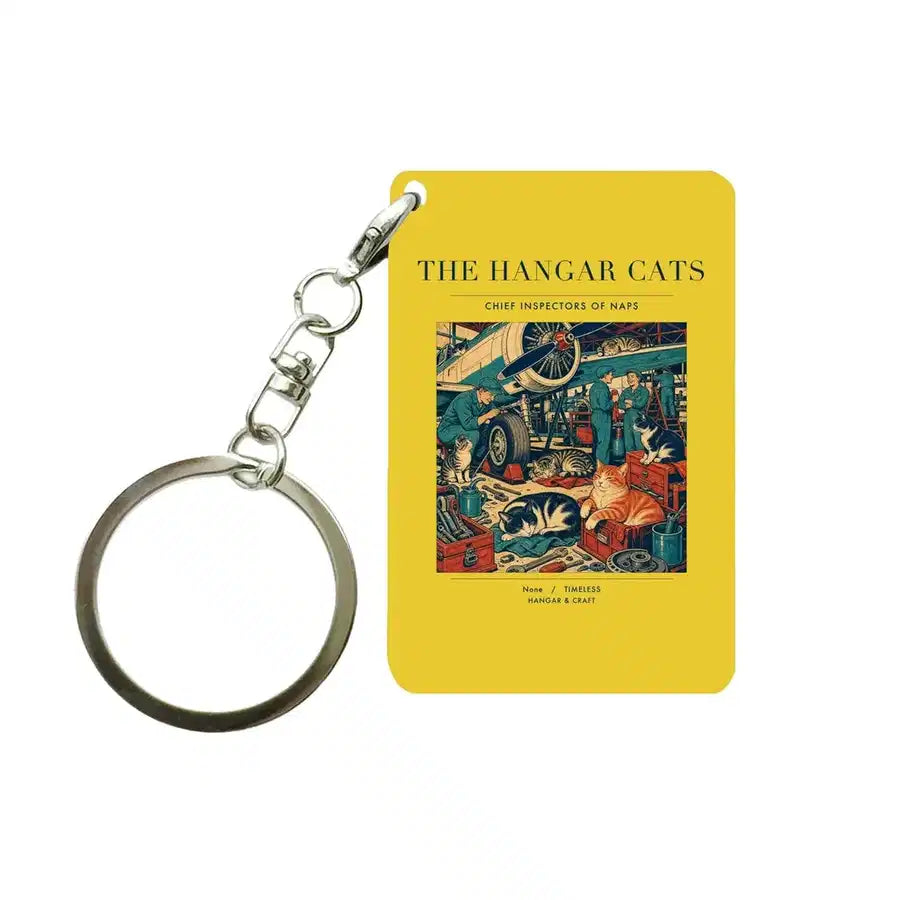VINTAGE G4137 - The Hangar Cats - Designed Key Chain design on yellow