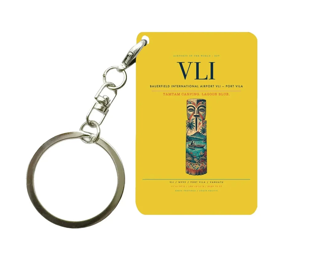 Bauerfield International Airport VLI — Port Vila Key Chain design on yellow key chain
