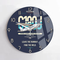 Thumbnail for Cessna 180J Skywagon design on navy blue no frame wall clock