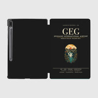 Thumbnail for Spokane International Airport (GEG) design on black samsung tablet tablet case