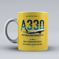 Thumbnail for A330-800neo Mug design on yellow airbus