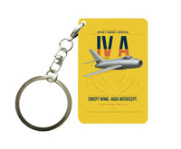 Thumbnail for Dassault Mystère IV A design on yellow designed key chain, double-side print
