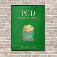 Thumbnail for Punta Gorda Airport PGD - Canvas Framed - Green