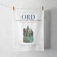 Thumbnail for Chicago O'Hare International Airport (ORD) design on white towel