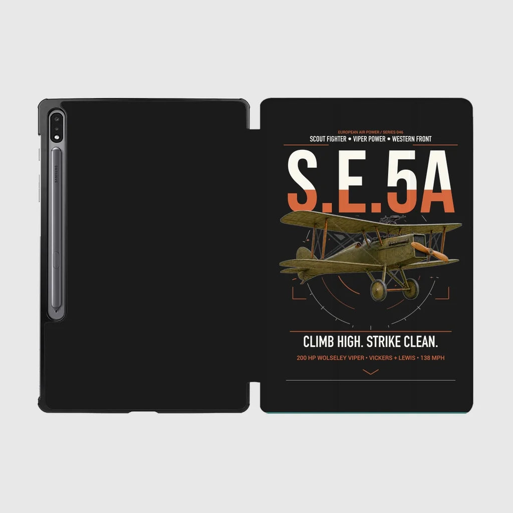 Royal Aircraft Factory S.E.5a design on black samsung tablet tablet case