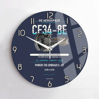 Thumbnail for CF34-8E design on navy blue no frame wall clock