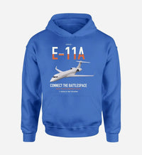 Thumbnail for E-11A BACN design on blue double-side hoodie, single-side print