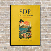 Thumbnail for Santander Airport SDR vertical canvas print - framed - yellow background