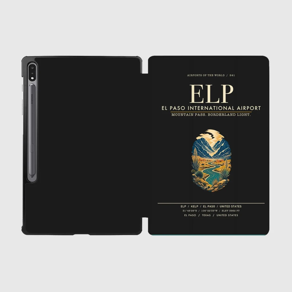 El Paso International Airport (ELP) design on black samsung tablet tablet case