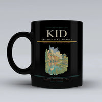 Thumbnail for Kristianstad Airport (KID) airport code design on black ceramic mug
