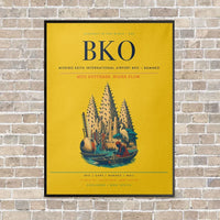 Thumbnail for Modibo Keita International Airport BKO — Bamako vertical canvas print - framed - yellow background