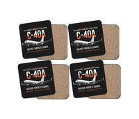 Thumbnail for C-40A Clipper Fleet Logistics Ready design on black 4 pieces set coaster