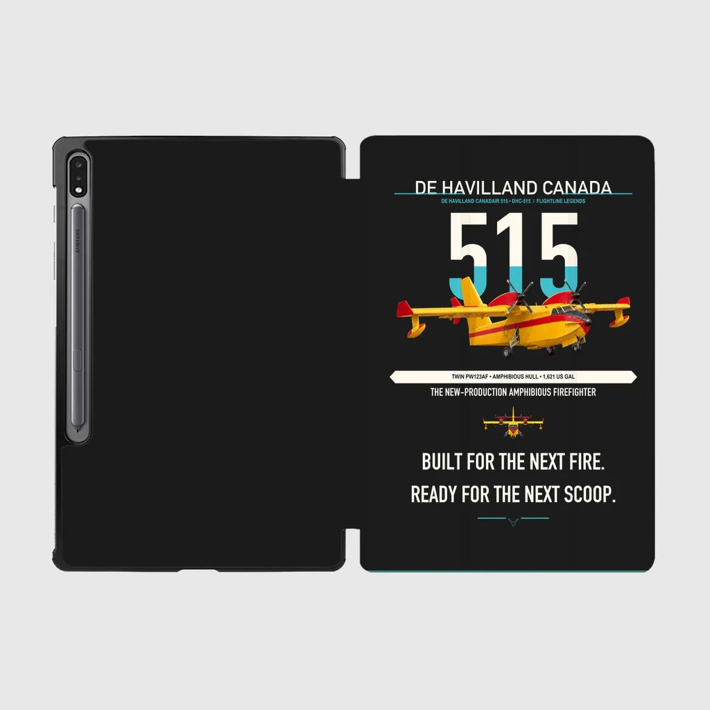 De Havilland Canadair 515 design on black samsung tablet tablet case
