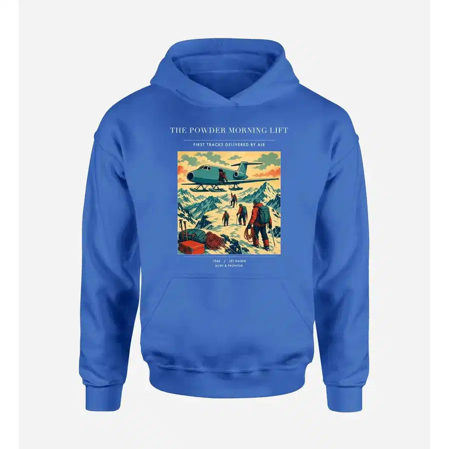 VINTAGE G4287 - The Powder Morning Lift - Premium Hoodie design on blue premium