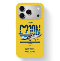 Thumbnail for Cessna T210N Centurion design on yellow magsafe iphone case, for iPhone 17 Pro