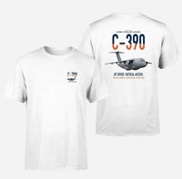 Thumbnail for C-390 Millennium design on white double-side t-shirt, double-side print