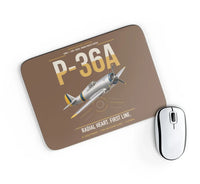 Thumbnail for P-36A Hawk design on brown rectangle mouse pad