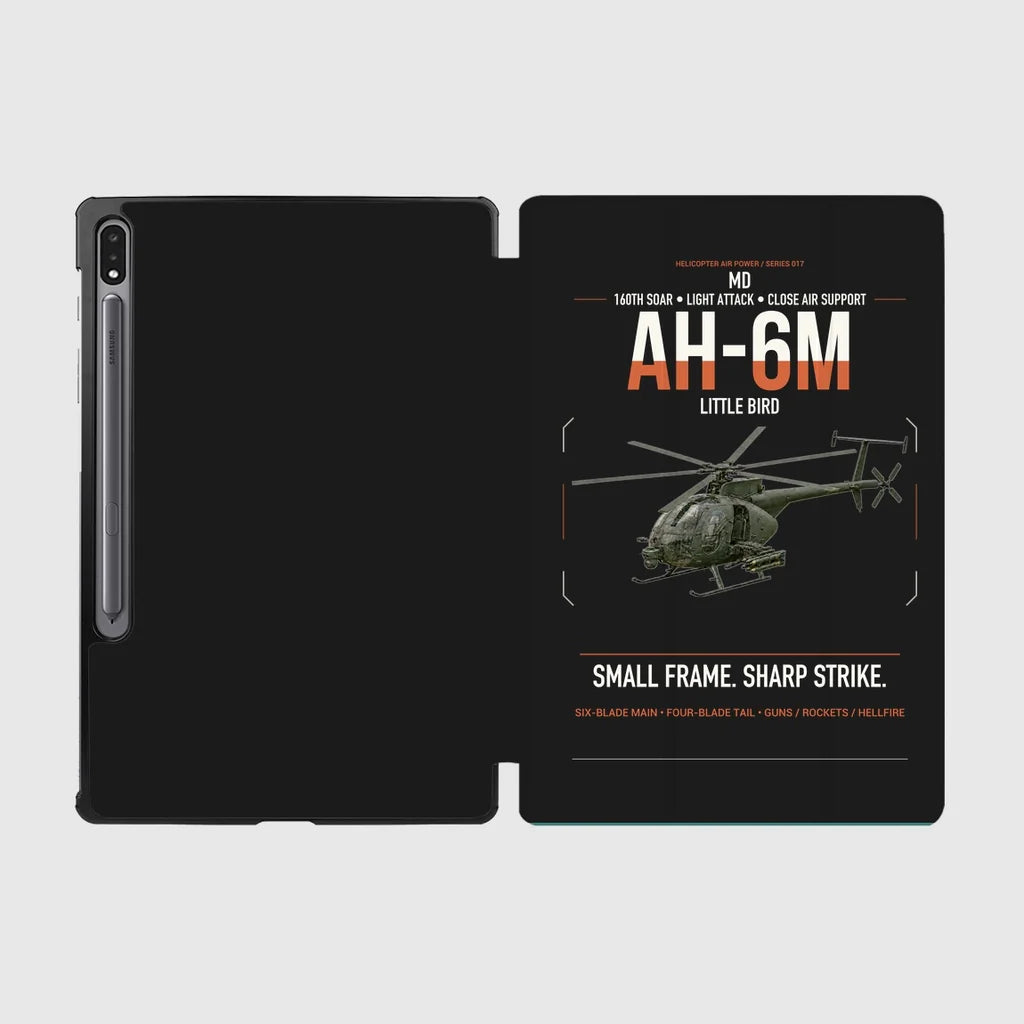 MD AH-6M Little Bird design on black samsung tablet tablet case